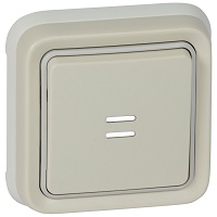 PLEXO tipkalo N/O+NC osvjetljeno bez kutije bijelo