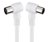 Prespojni koaksijalni kabel 2,5m kutni bijeli