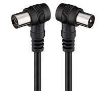 Prespojni koaksijalni kabel 1,5m kutni crni