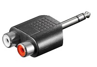 Adapter audio 6.3mm muški na 2xRCA ženski