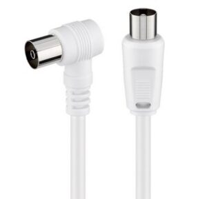 Prespojni koaksijalni kabel 1,5m kutni bijeli