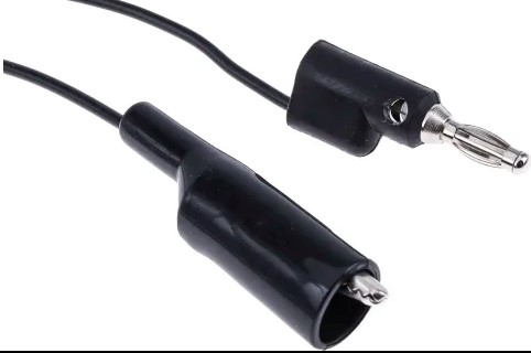Ispitni kabel banana-krokodil štipaljka crna 5A 1,5m