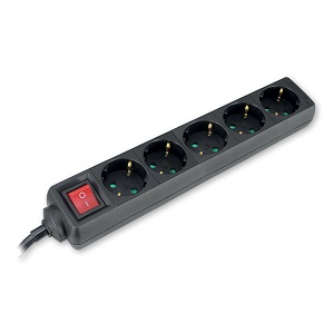 Prijenosna priključnica 5/3m sa sklopkom crna