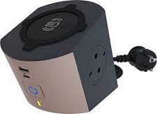 PL punjač 2x2p+E 2m USB A+C NFC stolni