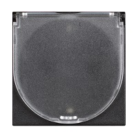 CLASSIA priključnica s poklopcem 2P+PE šuko 2M crna