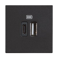 CLASSIA priključnica USB 5V A/C 2M crna