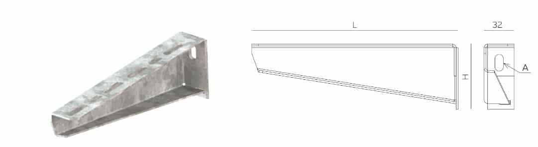 EPK EN KS 200 S zidni nosač savijeni 200mm