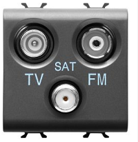 CHORUS priključnica TV+FM+SAT 2M crna